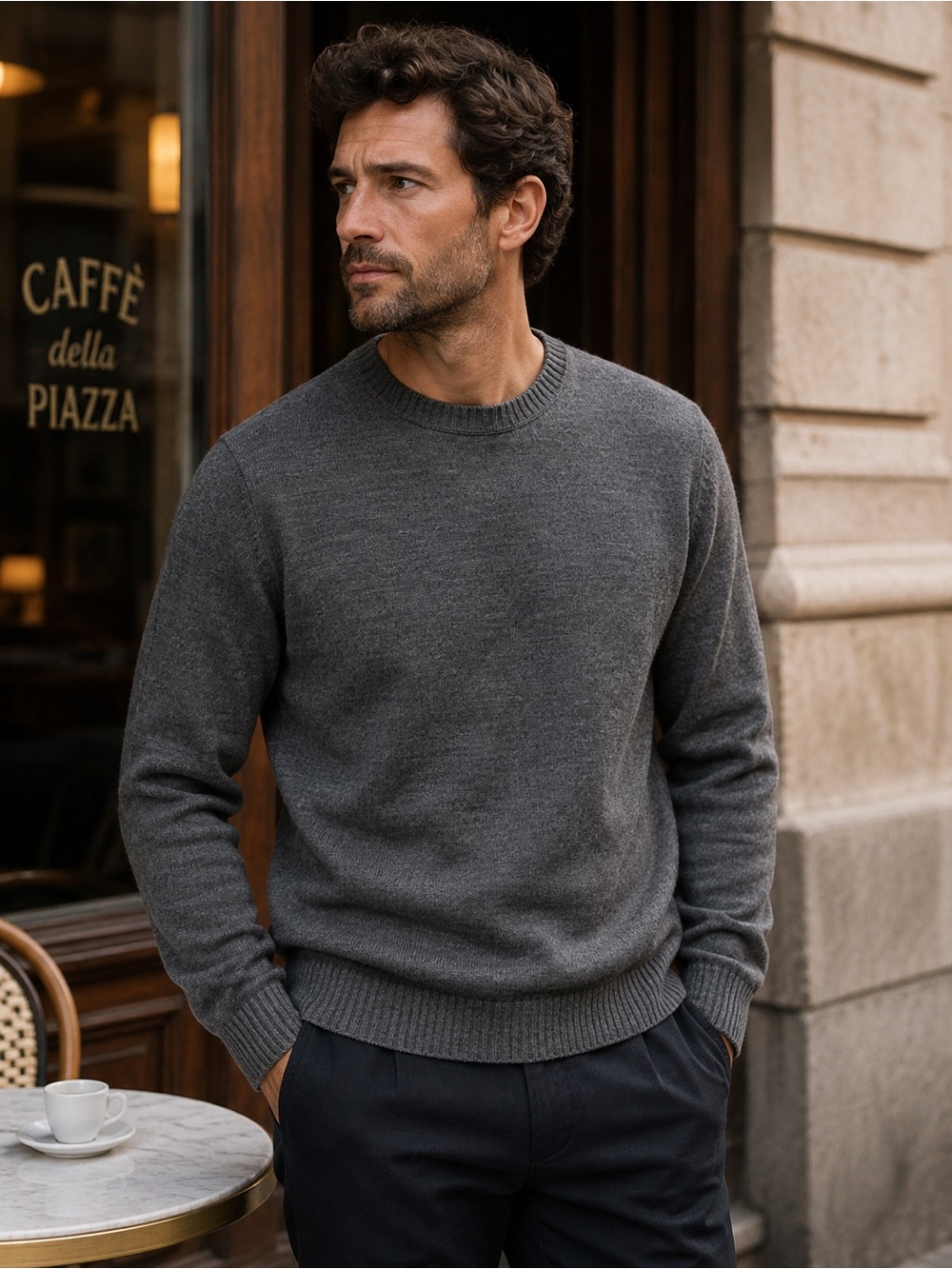 United Colors of Benetton Gray Wool Blend Sweater Made in Italy M